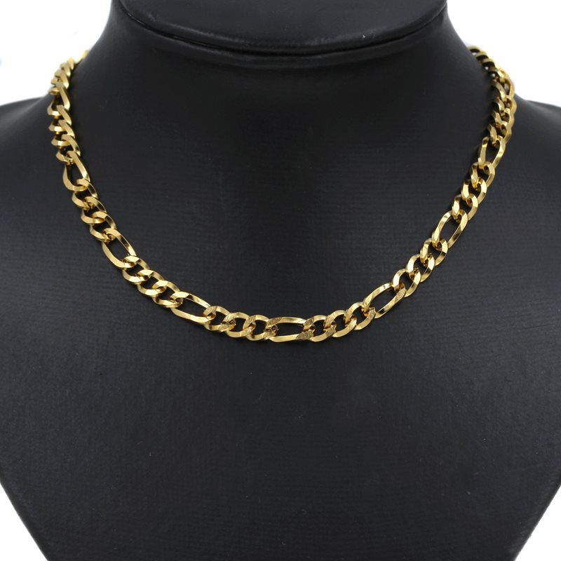 Stainless Steel Diamond Cut Figaro Chain 6.2x1.8mm