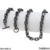 Stainless Steel Diamond Cut Link Chain 14x9mm