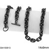 Stainless Steel Diamond Cut Link Chain 14x9mm