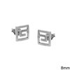 Silver 925 Stud Earrings Meander 8-9mm