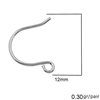 Silver 925 Earring Hook 28mm Thickness 0.8mm