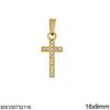 Stainless Steel Pendant Cross with Stones 16-20mm