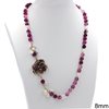 Necklace with Round Agate Beads 8mm & Freshwater Pearls