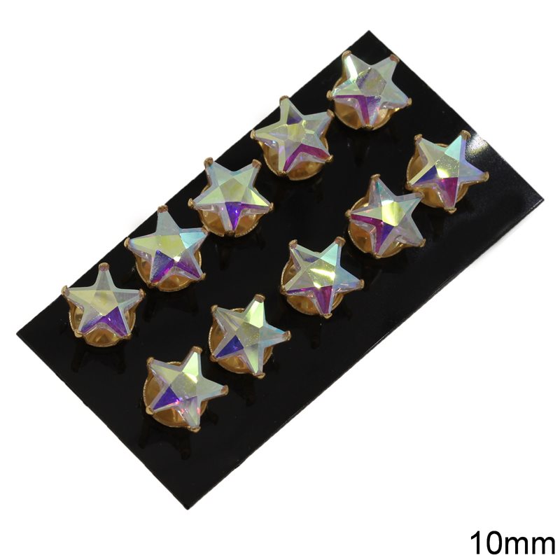 Stainless Steel Star Earrings 10mm
