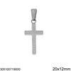 Stainless Steel Pendant Cross with Dots 20x12mm