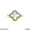 Silver 925 Spacer Cross with Zircon and Stones 14mm
