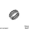 Stainless Steel Ring with Double Gourmette Chain 10mm