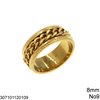 Stainless Steel Anxiety Ring with Chain 8mm