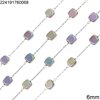 Stainless Steel Link Chain with Hematite Square Flat Bead 3-6mm