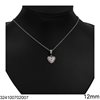 Stainless Steel Necklace Heart 12mm