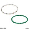 Stainless Steel Bracelet Bones with Enamel 4mm