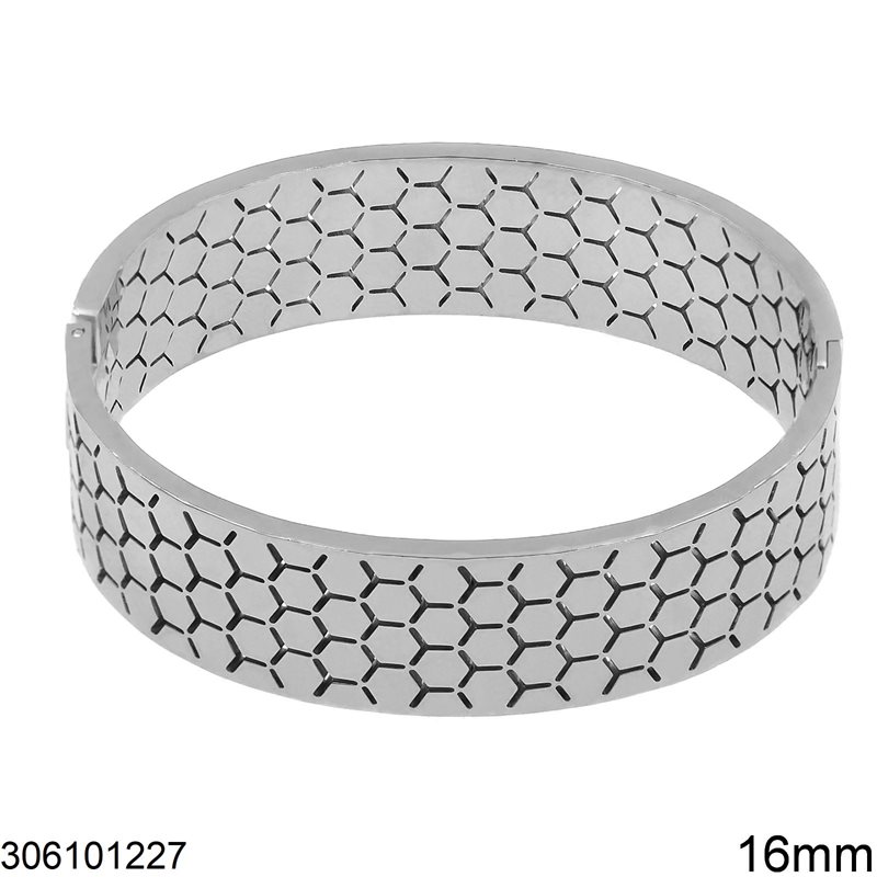 Stainless Steel Bracelet Textured 16mm