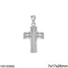 Silver 925 Pendant Cross with Braid 7x17x26mm
