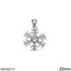 Silver 925 Pendant Snowflake with Zircon 20mm