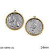 Stainless Steel Pendant Coin 24mm