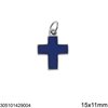 Stainless Steel Pendant & Spacer Cross with Enamel 15-17x11mm