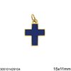 Stainless Steel Pendant & Spacer Cross with Enamel 15-17x11mm