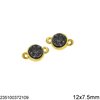 Brass Round Spacer with Plastic Stone 12x7.5mm