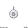 Stainless Steel Pendant Letter with Shell 12mm