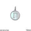 Stainless Steel Pendant Letter with Shell 12mm