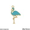 Casting Pendant Flamingo with Enamel 28x15mm