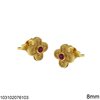 Silver 925 Stud Byzantine Cross Earrings with Zircon 8mm