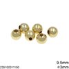 Brass Round Hollow Bead 9.5mm with Hole 3mm