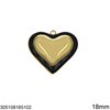 Stainless Steel Pendant Heart with Enamel 18mm