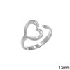 Δαχτυλίδι Ατσάλινο Καρδιά Ανοιχτό 13mm