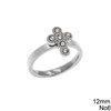 Stainless Steel Cross with Stones Ring Open 12-17mm
