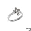 Stainless Steel Cross with Stones Ring Open 12-17mm