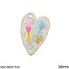 Stainless Steel Pendant Heart with Enamel 38mm