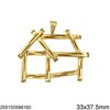 Casting Brass Pendant Outline House 33x37.5mm