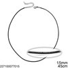 Korean Waxed Cord Necklace 1-1.5mm, 45cm with Stainless Steel Clasp