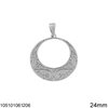 Silver 925 Pendant Circle with Design 24mm