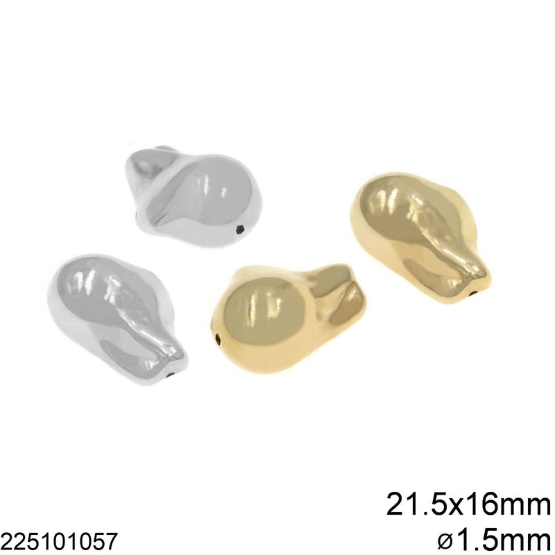 Plastic Irregular Shape Bead 21.5x16mm with Hole 1.5mm