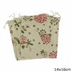 Linen Pouch with Flowers 14x16cm