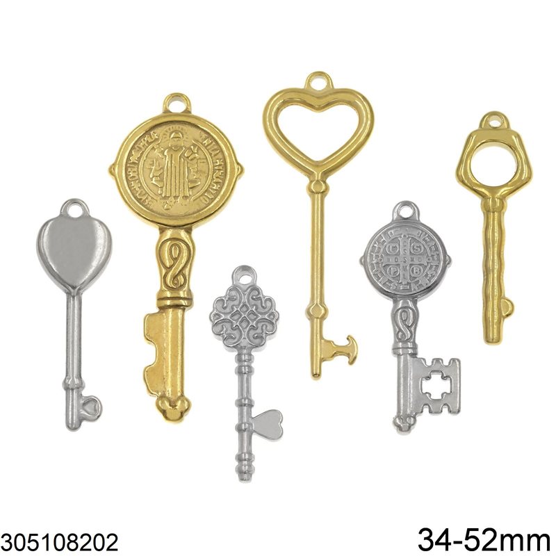 Μενταγιόν Ατσάλινα Κλειδιά 34-52mm