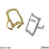 Stainless Steel Ring with Rectangular Irregular Shape Open 24mm