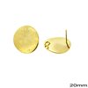Casting Brass Earring Stud with Open Loop 20mm, Gold plated NF