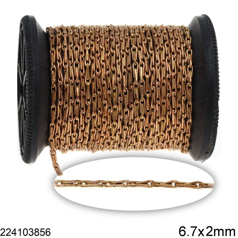 Brass Barleycorn Chain 6.7x2mm