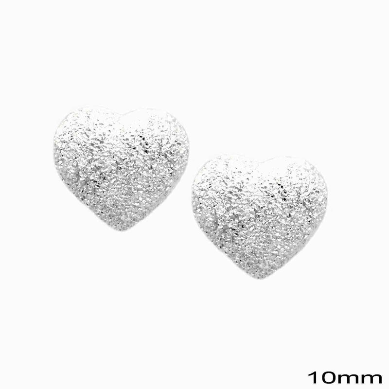 Silver 925 Earrings  Hearts 10mm