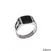Silver  925 Male Ring with Onyx Stone 12mm