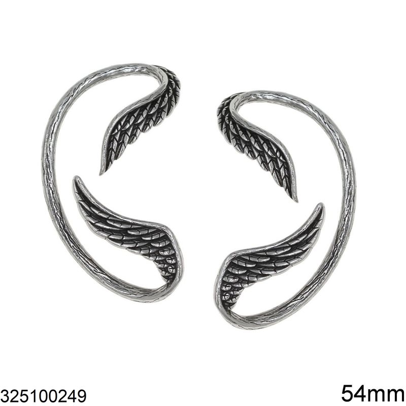 Stainless Steel Ear Clip Wings 54mm