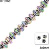Lava Pentagon Rodelle Beads 3x6mm, Rainbow