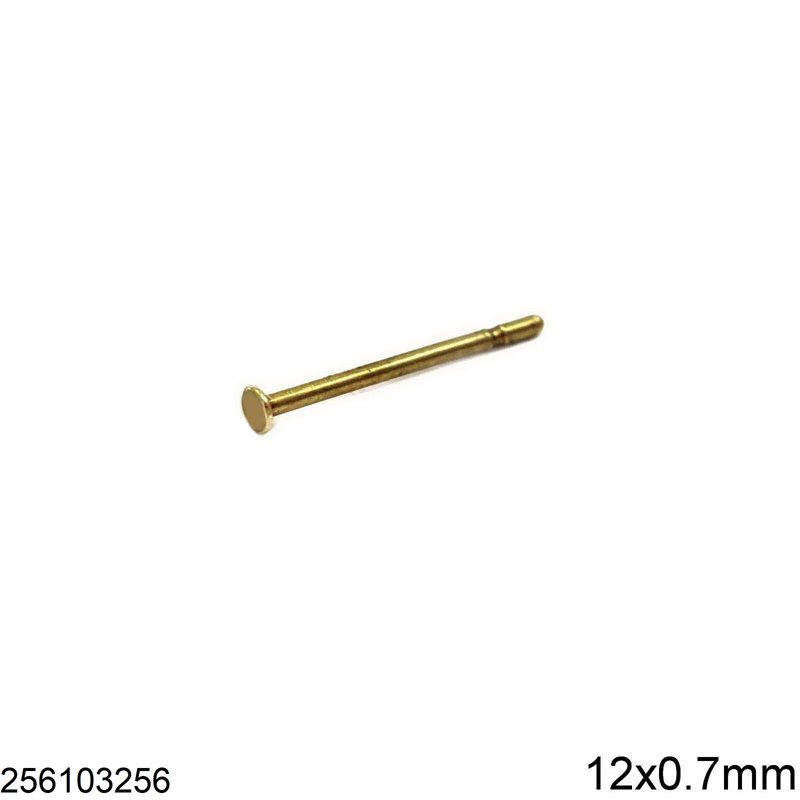 Brass Earring Stud 12x0.7mm