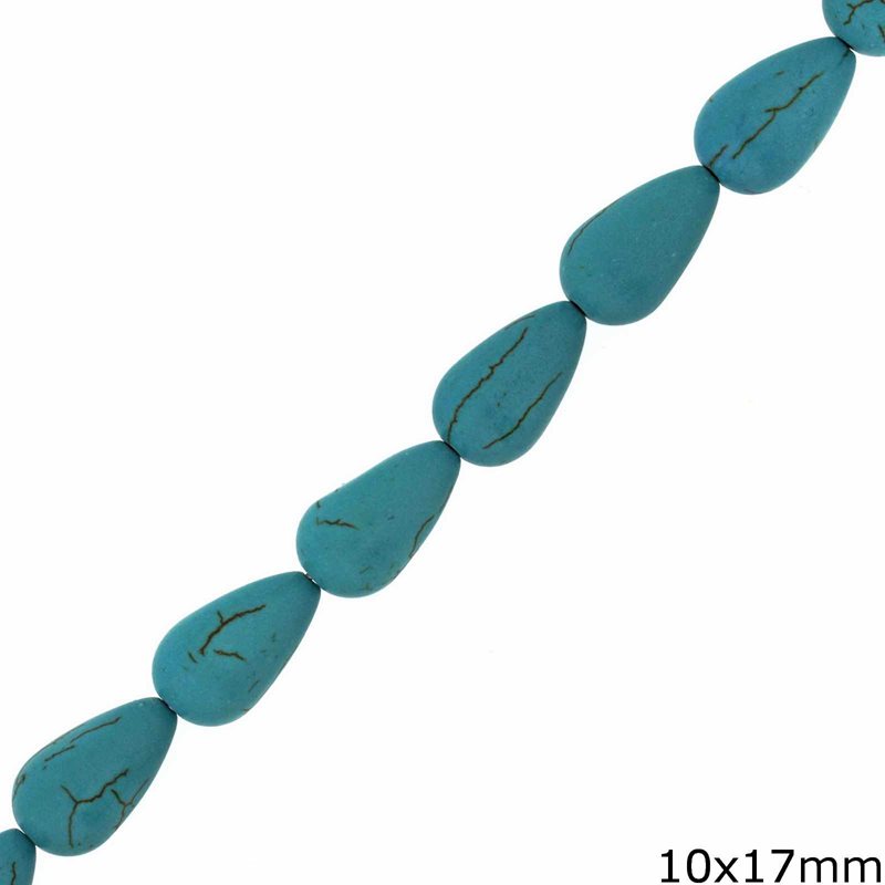 Turquoise Pearshape Beads 10x17mm