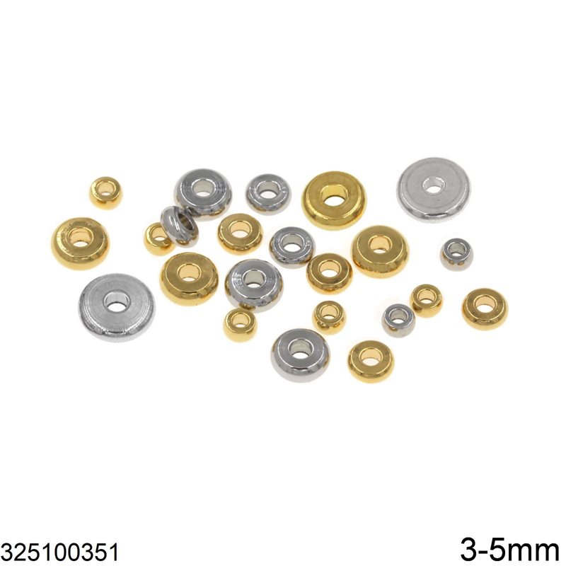 Stainless Steel Flat Rondelle Bead 3-5mm