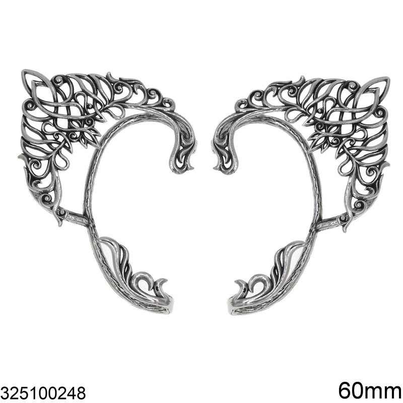 Stainless Steel Ear Clip Lacy 60mm