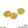 Casting Round Flat Bead Spiral 18mm with Hole 13.6x2.3mm